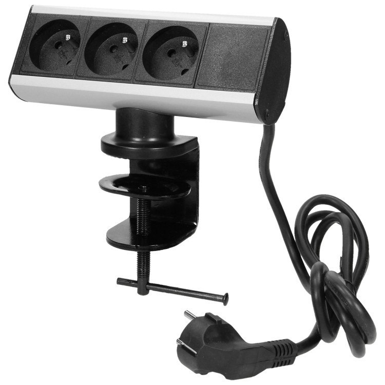 Gniazdo meblowe z uchwytem montażowym i przewodem 1,8m, 3x2P+Z FS-6 Virone