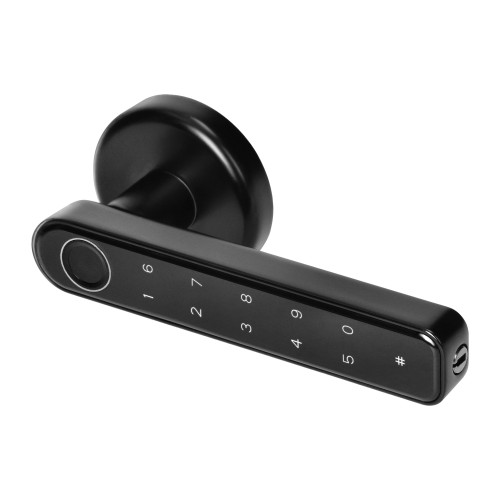 Klamka szyfrowa z klawiaturą dotykową i funkcją smart - czytnik linii papilarnych, Bluetooth 4.0, Tuya, czarny CDL-1/B Virone