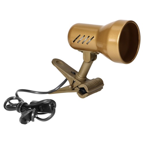 Dalla, lampa biurkowa z klipsem, 40W, E27, stal + tworzywo, złota DL-10/C Virone