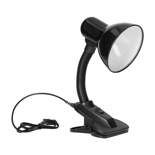 LATSA, lampa biurkowa z klipsem, 40W, E27, stal + tworzywo, czarna DL-3/B Virone