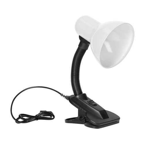 LATSA, lampa biurkowa z klipsem, 40W, E27, stal + tworzywo, biała DL-3/W Virone