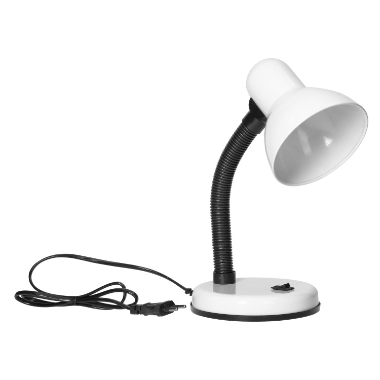 FUPI, lampa biurkowa, 40W, E27, stal + tworzywo, biała DL-4/W Virone