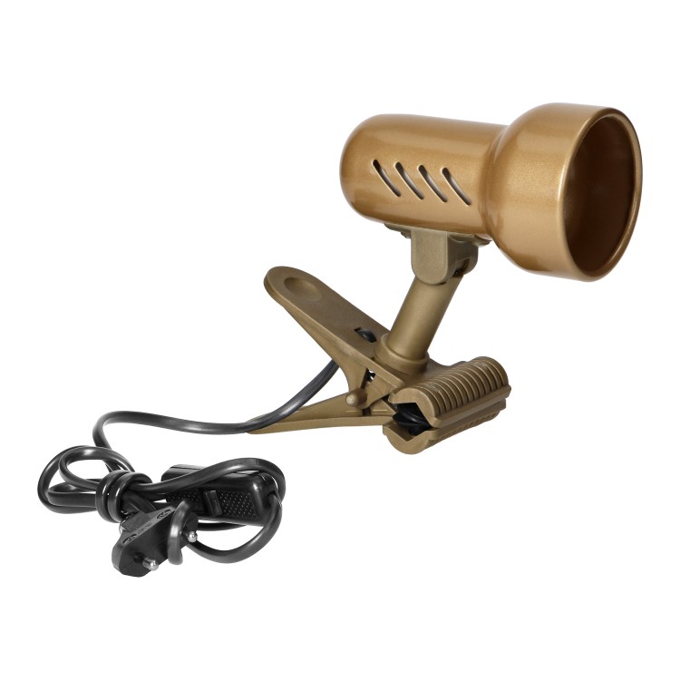 Kelly, lampa biurkowa z klipsem, 40W, E14, stal + tworzywo, złota DL-9/C Virone