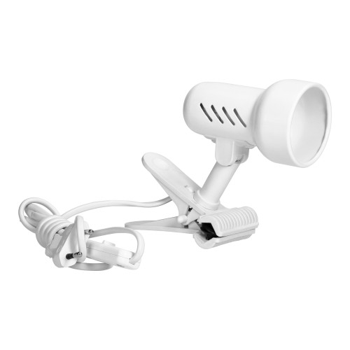 Kelly, lampa biurkowa z klipsem, 40W, E14, stal + tworzywo, biała DL-9/W Virone