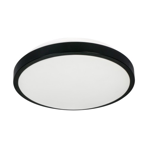 SELENE plafon, 2xE27 z mikrofalowym czujnikiem ruchu, 2x60W, klosz matowy - polistyren, IP54, czarny CL/2XE27-10MV/B Virone