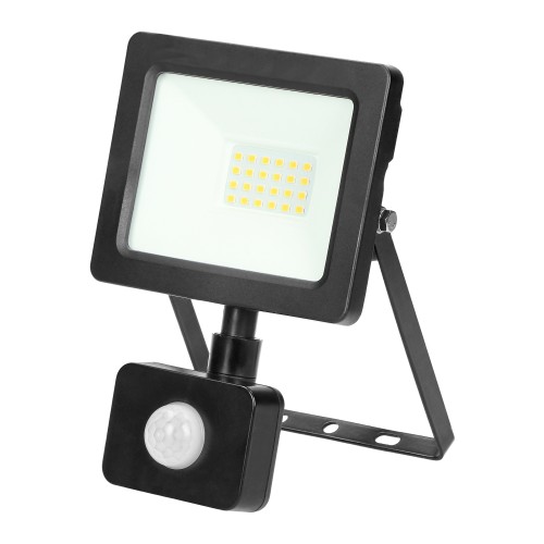 ALLED 20W Naświetlacz LED z PIR, 1500lm, IP44, 4000K, Alu+szkło FL/R-1 Virone