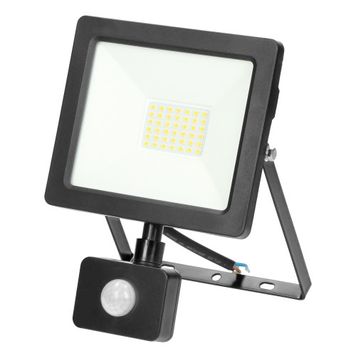 ALLED 30W Naświetlacz LED z PIR, 2300lm, IP44, 4000K, Alu+szkło FL/R-2 Virone