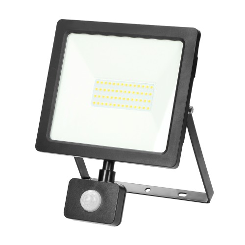 ALLED 50W Naświetlacz LED z PIR, 3700lm, IP44, 4000K, Alu+szkło FL/R-3 Virone