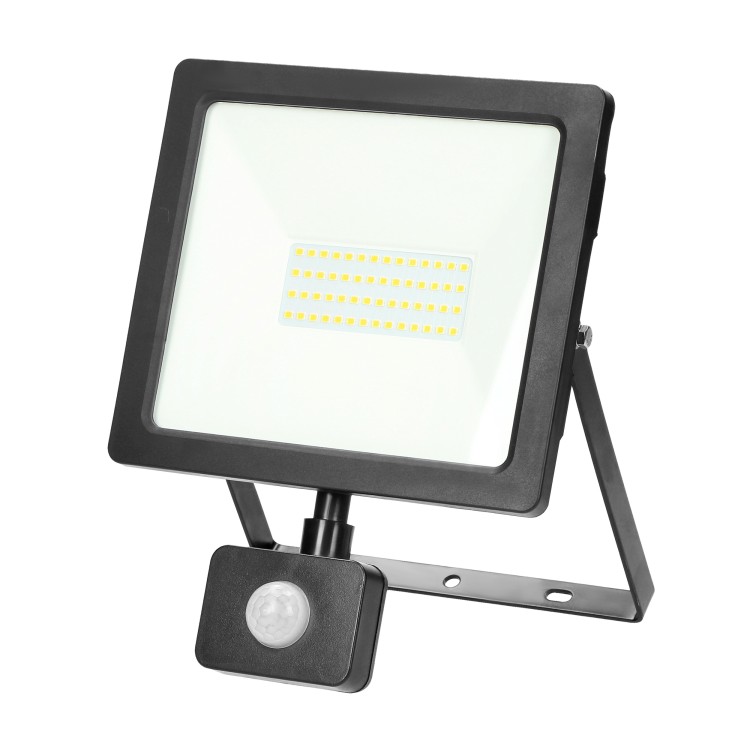 ALLED 50W Naświetlacz LED z PIR, 3700lm, IP44, 4000K, Alu+szkło FL/R-3 Virone