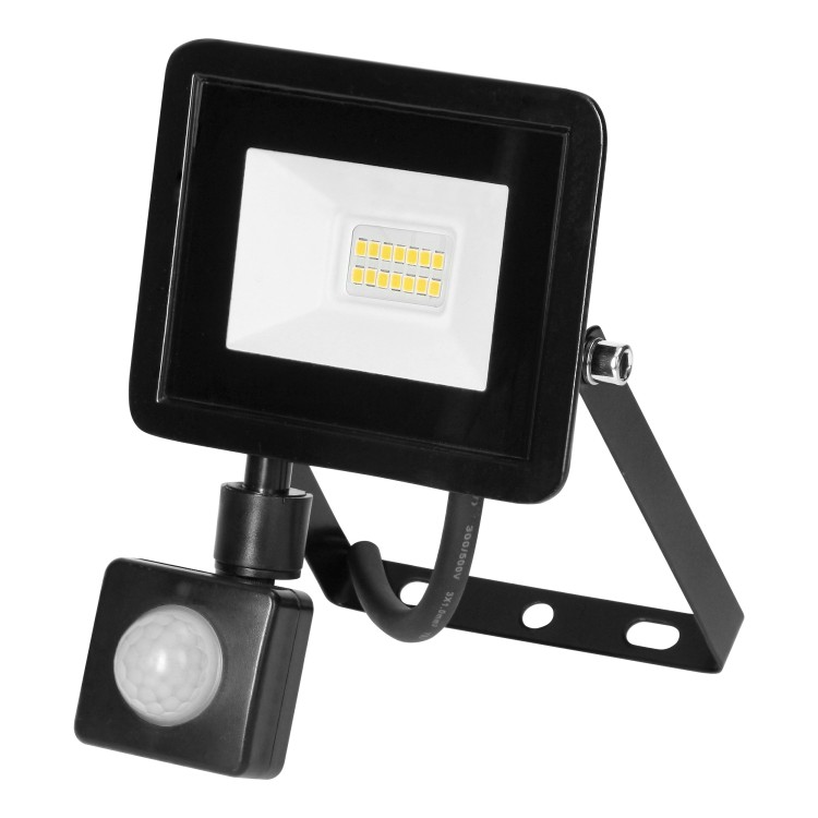 ALLED 10W Naświetlacz LED z PIR, 850lm, IP44, 4000K, Alu+szkło FL/R-9 Virone