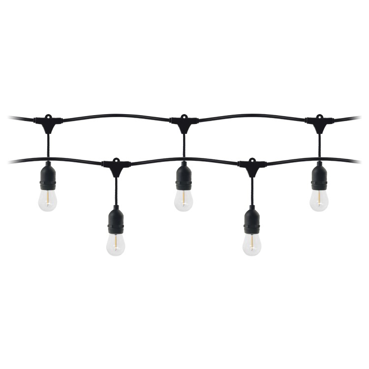 Zestaw girlanda oświetleniowa 10 m, IP44, czarna + 10 żarówek LED 1W E27, 3000K + 1 żarówka gratis LG-1/10M/E27/3 Virone
