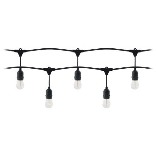 Zestaw girlanda oświetleniowa 5 m, IP44, czarna + 5 żarówek LED 1W E27, 3000K + 1 żarówka gratis LG-1/5M/E27/3 Virone