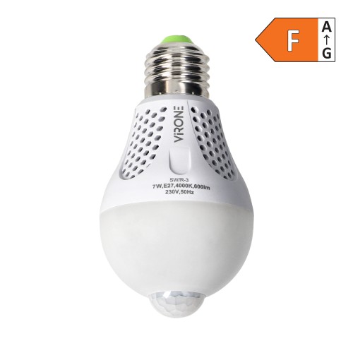 NAMIB LED PIR 7W A60, żarówka z PIR 7W, 600lm, 4000K SW/R-3 Virone