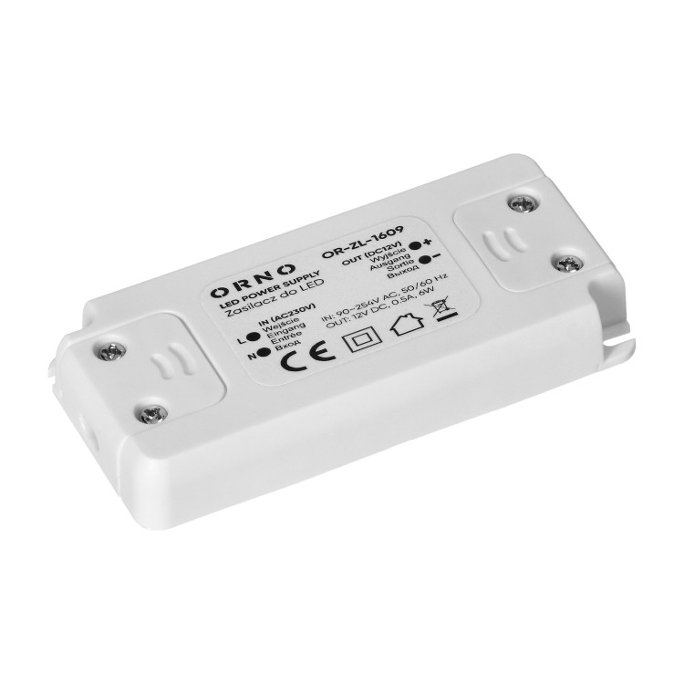 Zasilacz do LED 12VDC 6W, IP20 OR-ZL-1609 ORNO
