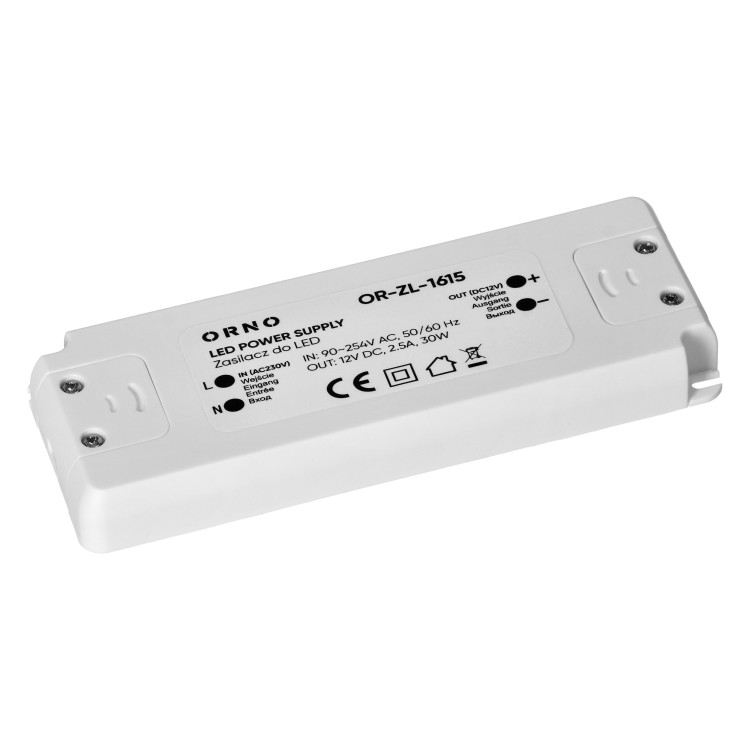 Zasilacz do LED 12VDC 30W, IP20 OR-ZL-1615 ORNO