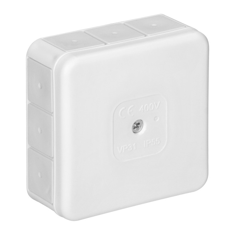 Puszka n/t PRO IP55 400V 12 przepustów gumowych 85x85x37mm biały OR-JB-13807/W ORNO
