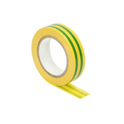 Taśma izolacyjna żółto/zielona, uniepalniona, szerokość 15mm, grubość 0,13mm, długość 10m OR-AE-13214/YG/10M ORNO