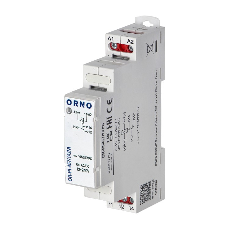 Przekaźnik instalacyjny 1P 16A ,12-230 VUC OR-PI-457/1/UNI ORNO