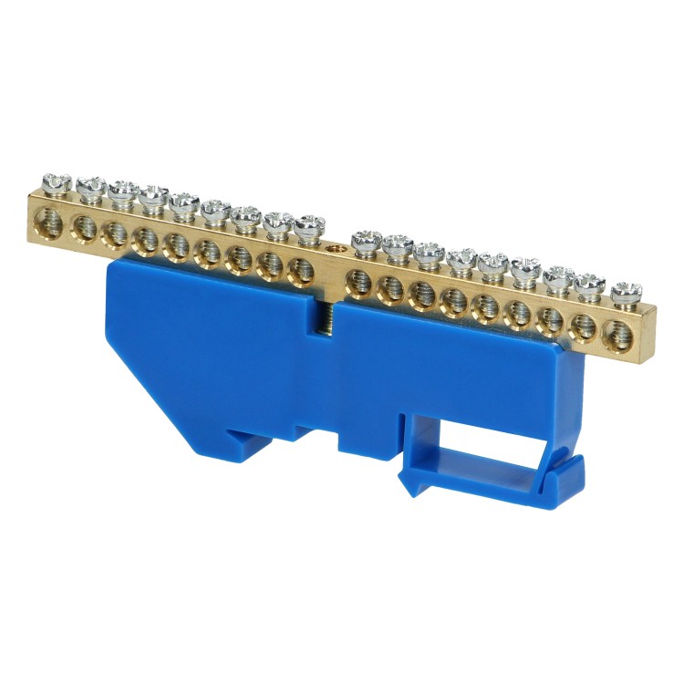 Listwa zaciskowa N, na szynę TH35, 18 przewodów, niebieska OR-LZ-8204/18/BL ORNO