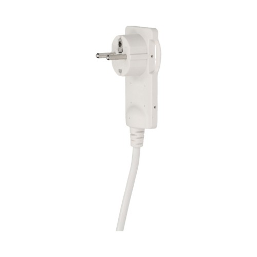 Wtyczka płaska, Uni-Schuko z uchwytem, nierozbieralna, przewód - 1,5m, biała OR-AE-1312/W ORNO