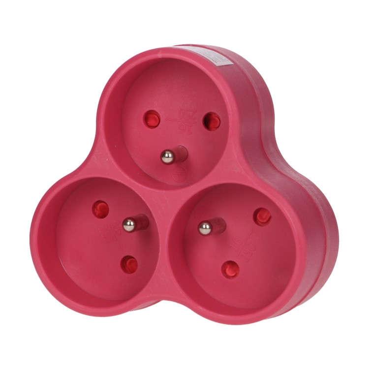 Rozgałęźnik 3x2P+Z, różowy OR-AE-13134/P ORNO