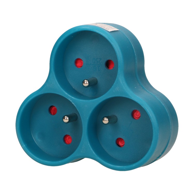 Rozgałęźnik 3x2P+Z, turkusowy OR-AE-13134/T ORNO