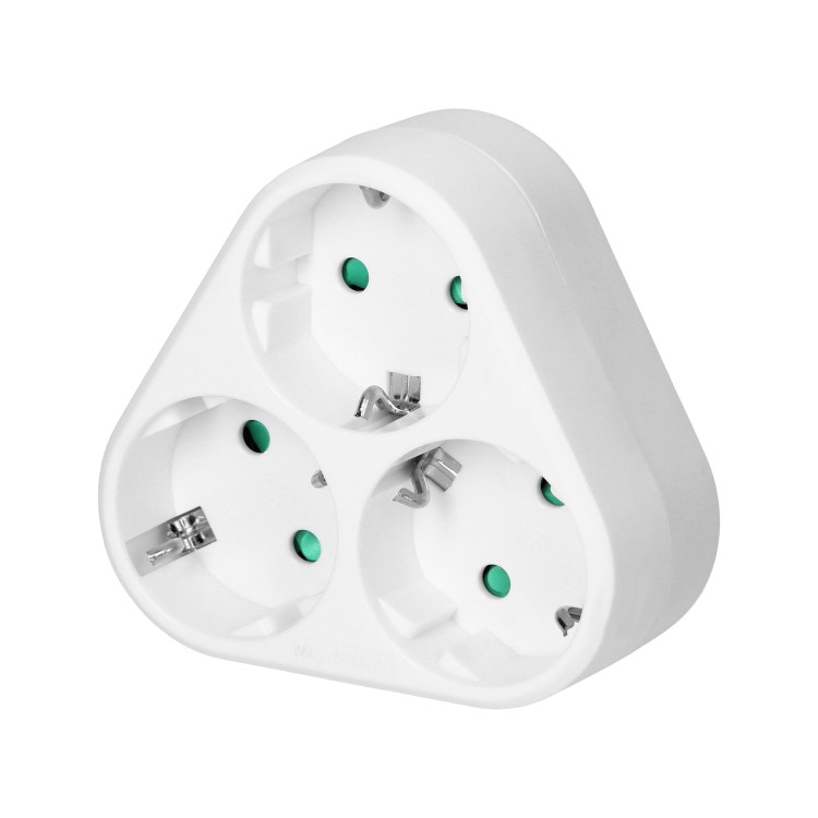 Rozgałęźnik trójkątny 3x2P+Z (Schuko), biały OR-AE-13178(GS) ORNO