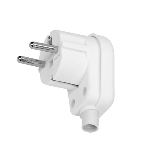 Wtyczka kątowa, Uni-Schuko, rozbieralna, biała OR-AE-13182 ORNO
