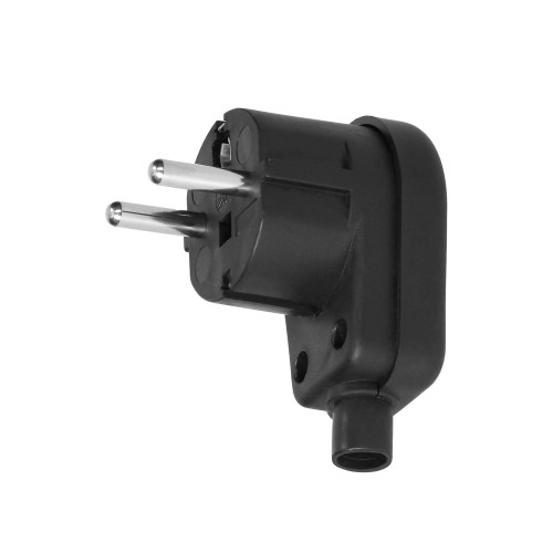 Wtyczka kątowa, Uni-Schuko, rozbieralna, czarna OR-AE-13182/B ORNO