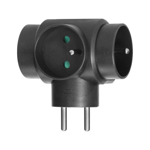 Rozgałęźnik 3x2P+Z, czarny OR-AE-13184/B ORNO