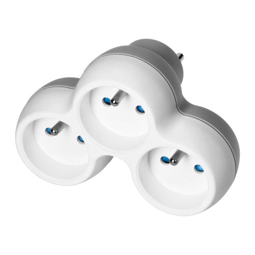 Rozgałęźnik 3x2P+Z, biało-szary OR-AE-13239 ORNO