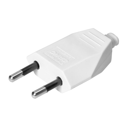Wtyczka płaska bez uziemienia, 2,5A, 250V, biały poliwęglan, 1 sztuka OR-AE-13241/W ORNO