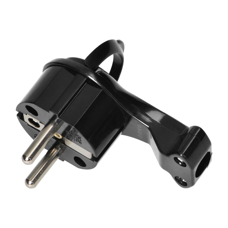 Wtyczka Uni-Schuko z uchem, czarna OR-AE-13253/B ORNO
