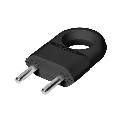 Wtyczka euro płaska 2P, z uchem, czarny, 48 szt. OR-AE-13260/B/50 ORNO