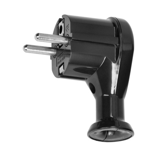 Wtyczka kątowa 2P+Z, Uni-Schuko, czarna OR-AE-13261/B ORNO