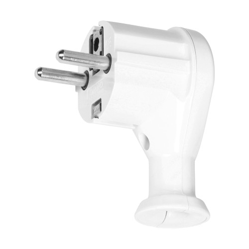 Wtyczka kątowa 2P+Z, Uni-Schuko, biała OR-AE-13261/W ORNO