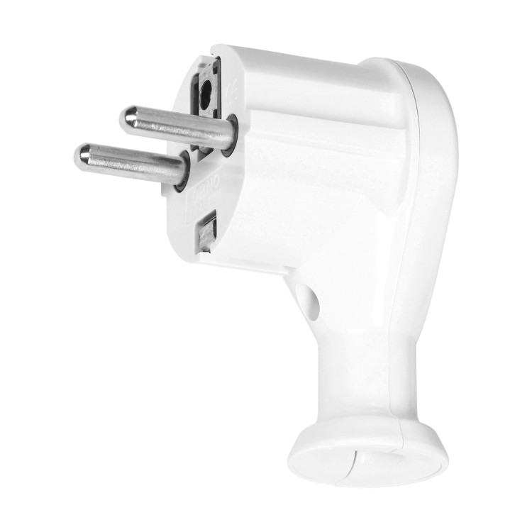 Wtyczka kątowa 2P+Z, Uni-Schuko, biała OR-AE-13261/W ORNO