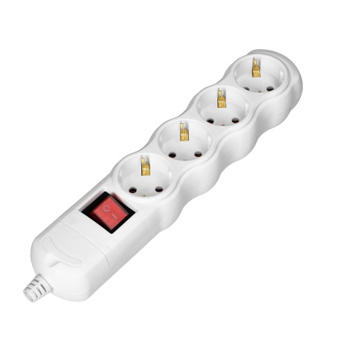 Rozgałęźnik wielogniazdowy 4x2P+Z z wyłącznikiem, Schuko, biały OR-AE-13265(GS)/W ORNO
