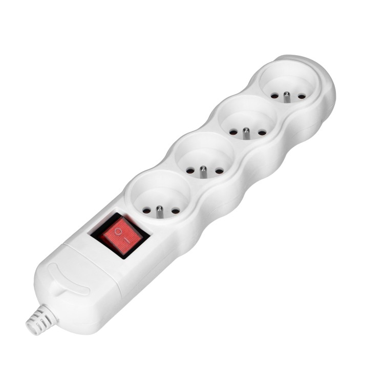Rozgałęźnik wielogniazdowy 4x2P+Z z wyłącznikiem, biały OR-AE-13265/W ORNO