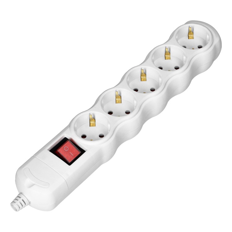 Rozgałęźnik wielogniazdowy 5x2P+Z z wyłącznikiem, Schuko, biały OR-AE-13267(GS)/W ORNO