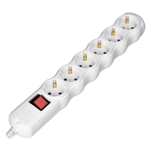 Rozgałęźnik wielogniazdowy 6x2P+Z z wyłącznikiem, Schuko, biały OR-AE-13269(GS)/W ORNO