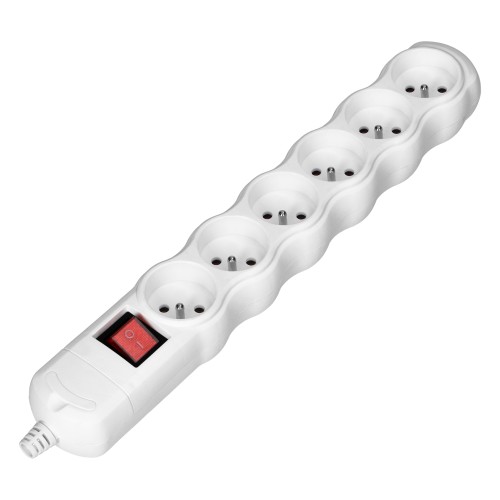 Rozgałęźnik wielogniazdowy 6x2P+Z z wyłącznikiem, biały OR-AE-13269/W ORNO