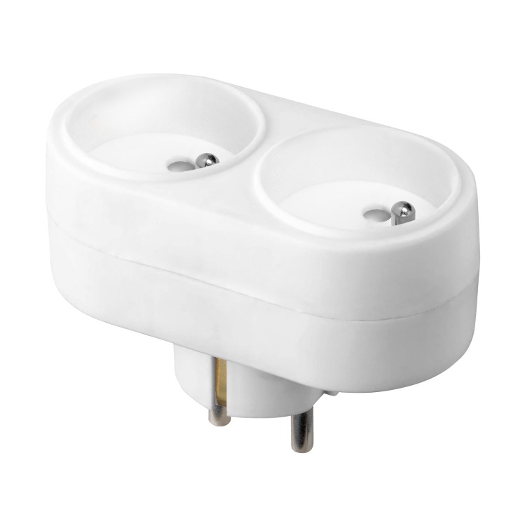 Rozgałęźnik owalny 2x2P+Z, Schuko, biały OR-AE-13270/W ORNO