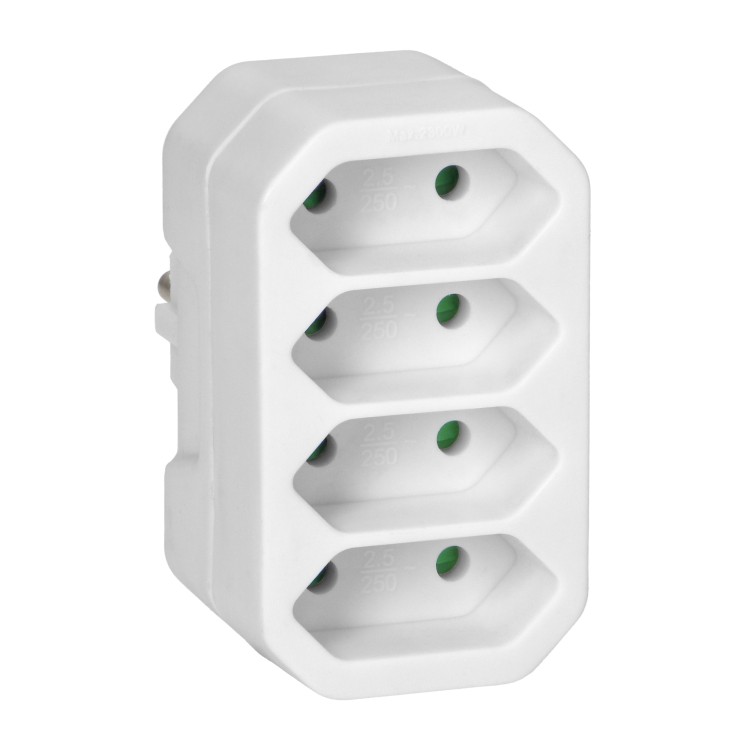 Rozgałęźnik 4x2P euro biały 20 sztuk OR-AE-13279/W/20 ORNO