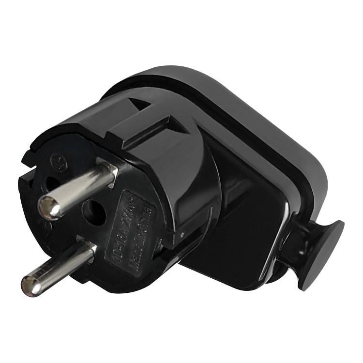 Wtyczka kątowa Uni-Schuko 16A, 230V, czarna, 24 sztuki OR-AE-13305/B/24 ORNO