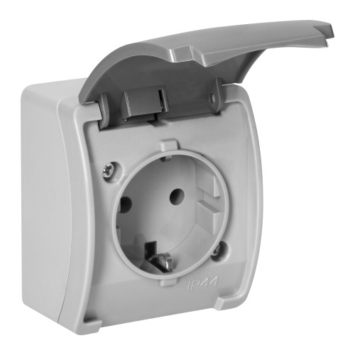 Gniazdo pojedyncze 2P+Z Schuko AQUATIC IP44 szary-grafit OR-OE-7105(GS)/GR ORNO