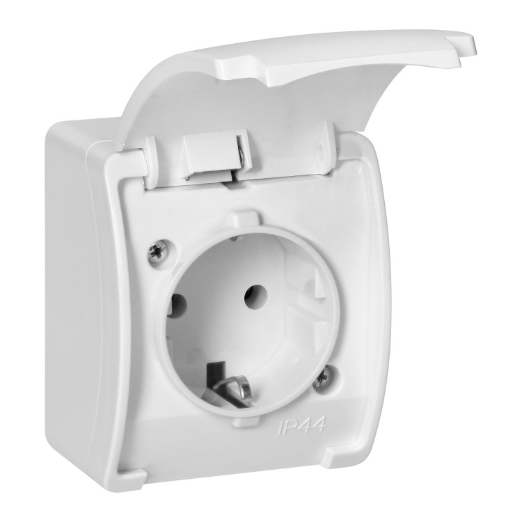 Gniazdo pojedyncze 2P+Z Schuko AQUATIC IP44 biały OR-OE-7105(GS)/W ORNO