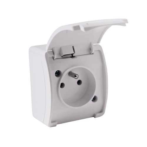 Gniazdo pojedyncze 2P+Z AQUATIC IP44 biały, 10 szt. OR-OE-7105/W/10 ORNO