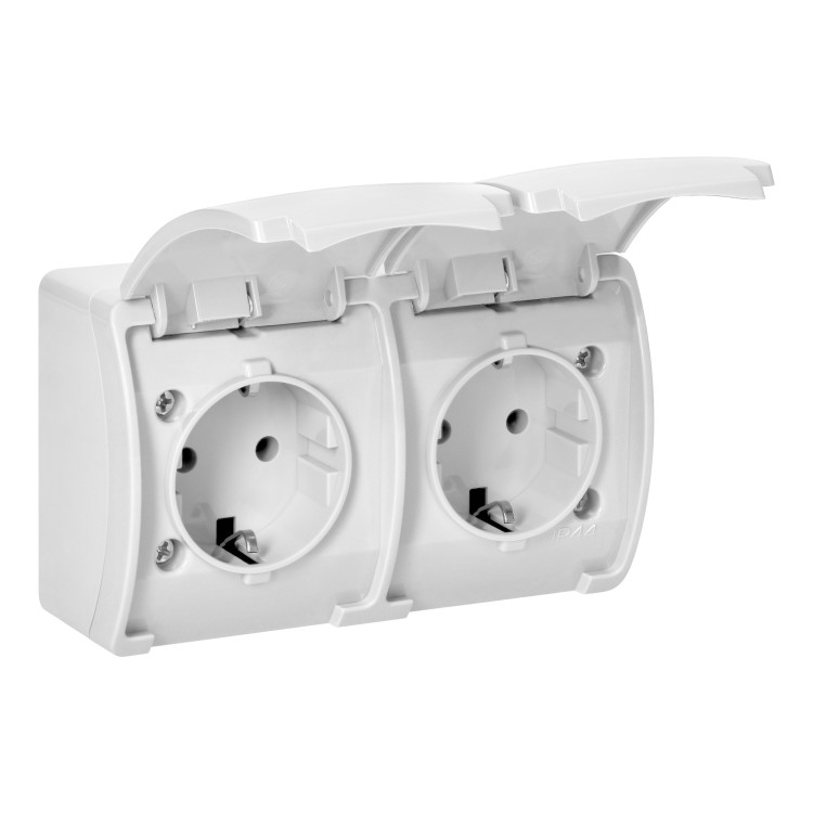 Gniazdo podwójne 2x2P+Z Schuko AQUATIC IP44 biały OR-OE-7106(GS)/W ORNO