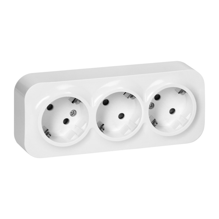 Gniazdo potrójne n/t ToDo 2P+Z Schuko IP20, 16A, 230V AC, 16A, 230V AC, biały, 10 sztuk OR-OE-7209(GS)/W/10 ORNO